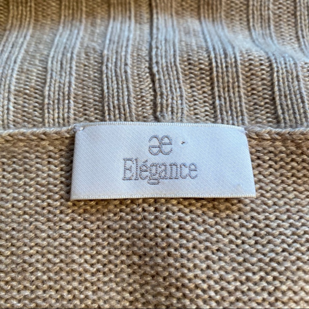 Silk/cashmere S/M oatmeal melange cardigan - Picture 4 of 7
